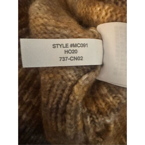 Madewell Crew Neck Space Dye Pleated Sleeve Wool Blend Sweater Cream/Tan Size XL - Picture 10 of 13